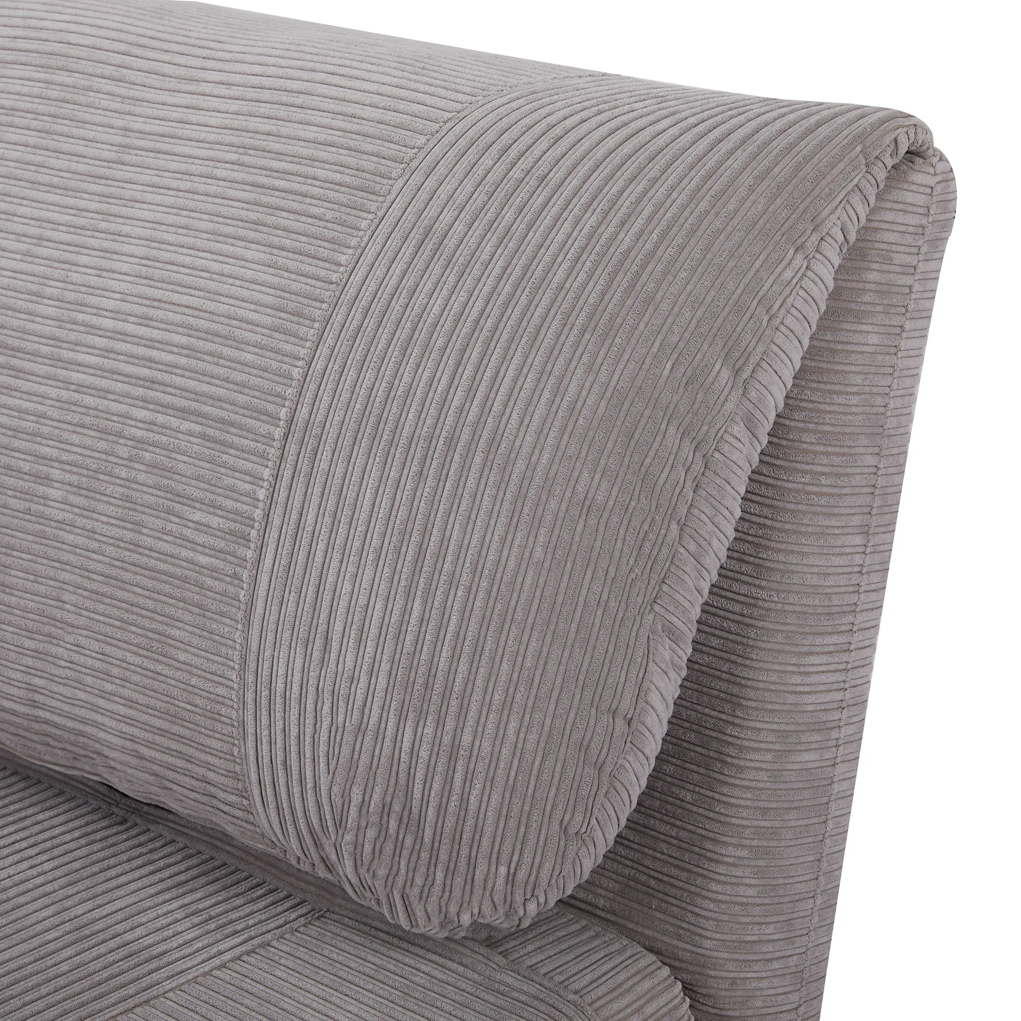 TRUUSK 2-in-1 Slaapbank en Logeerbed – Verstelbare Vouwmatras – Corduroy-look – Voor Slaapkamer en Woonkamer – Lichtgrijs - Afbeelding 8