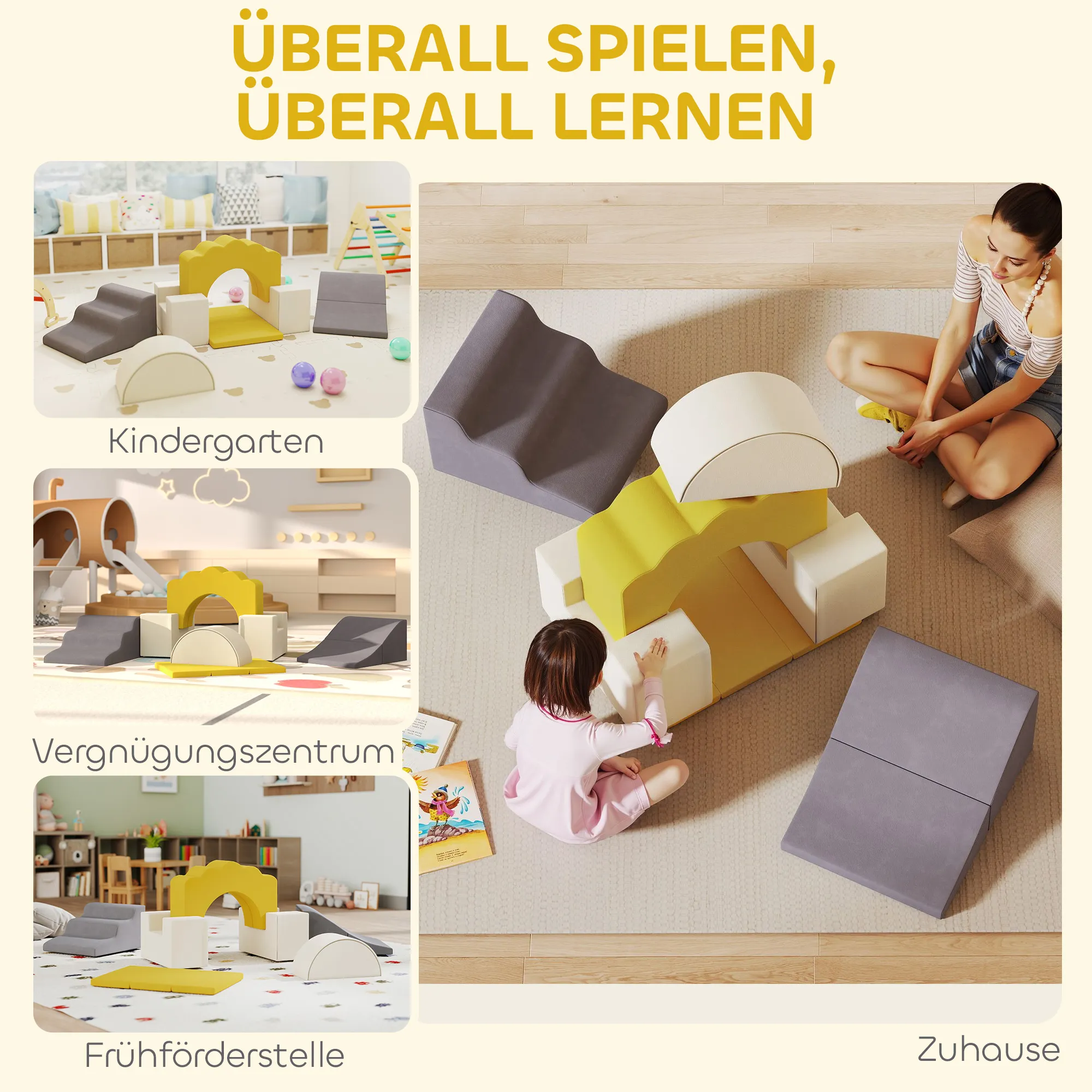 7-delig Set Klimblokken Voor Baby’s & Peuters, Zacht Klimset Voor Binnenshuis, Stof, Schuim, Kleurrijk - Afbeelding 8