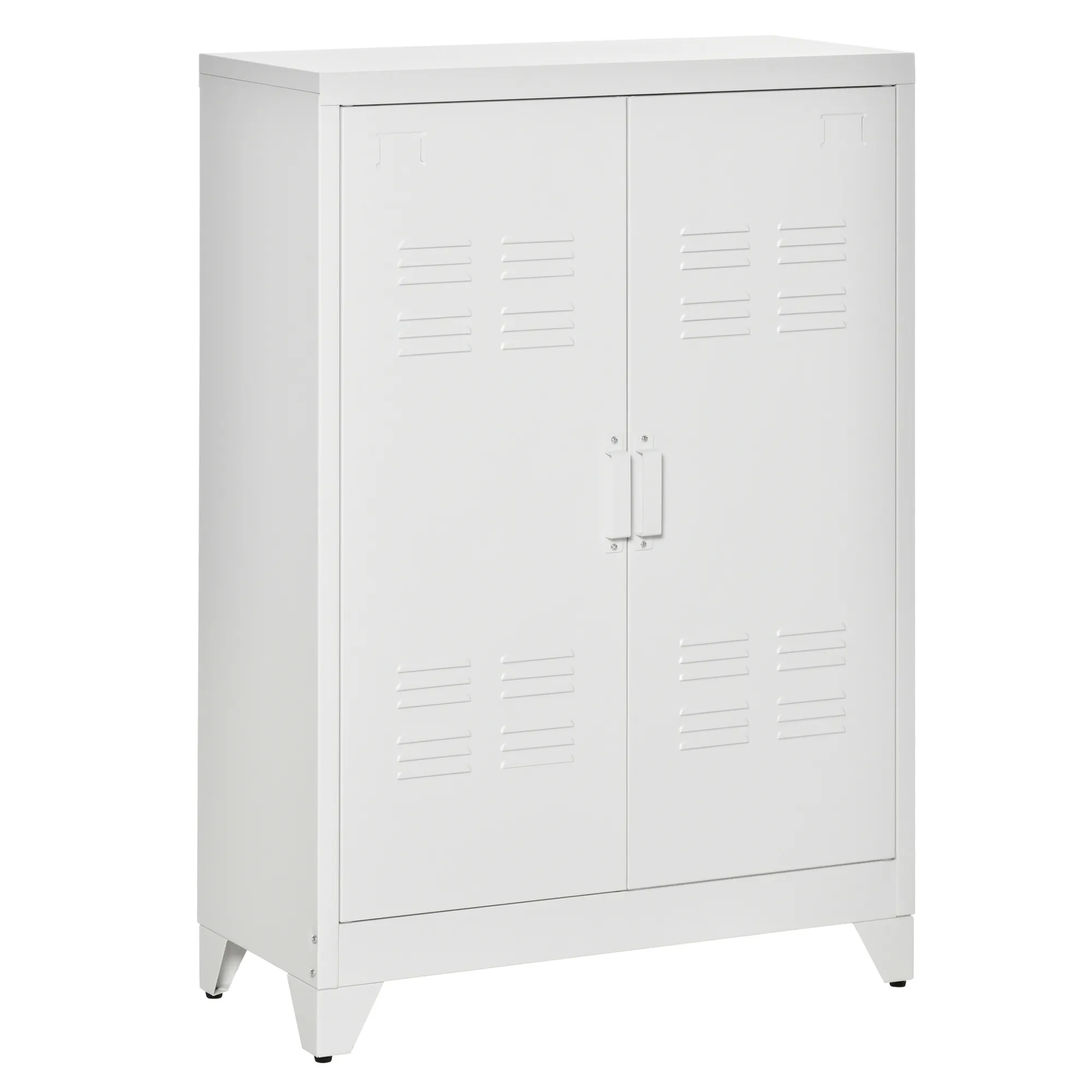 TRUUSK Metalen Archiefkast – Multifunctioneel – Dubbele Deur – 75x33x110 cm – Wit - Afbeelding 2