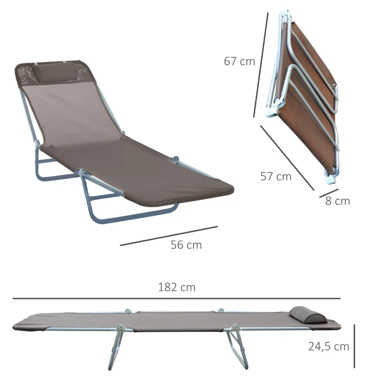 e Ligstoel, Tuinligstoel, Relaxligstoel, Badligstoel, Tweepotige Ligstoel, 4 Kleuren (bruin) 1 - Afbeelding 4