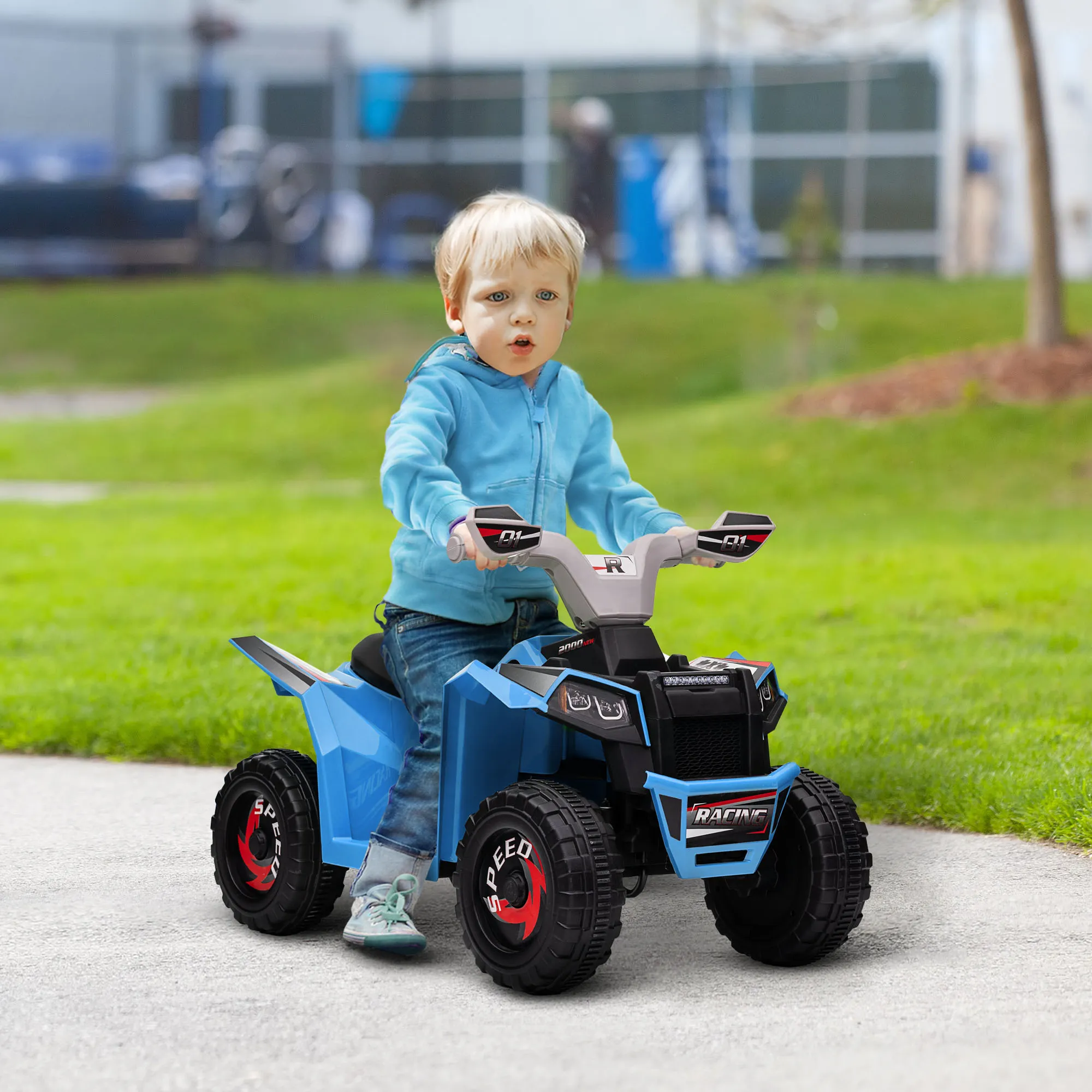 TRUUSK Elektrische Kinderquad – Vooruit- en Achteruitfunctie – 6 V Elektrisch Voertuig – Voor Kinderen 1,5-3 Jaar – 2,5 Km/u – - Afbeelding 3