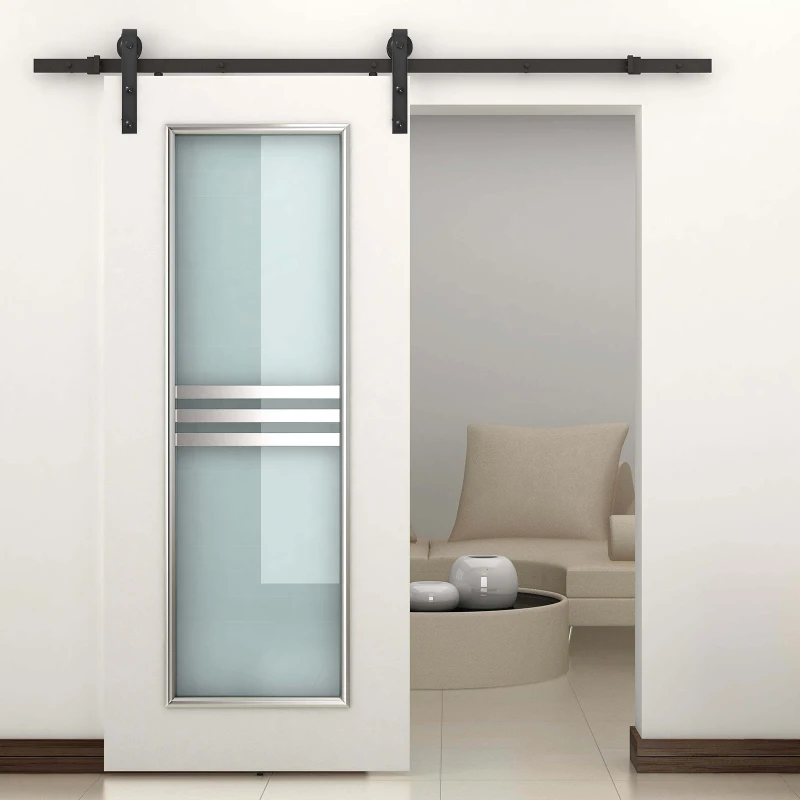 TRUUSK Glijrailset voor Schuifdeur – Tot 90 kg – Koolstofstaal – 200 cm – Zwart – Inclusief Gereedschap - Afbeelding 8
