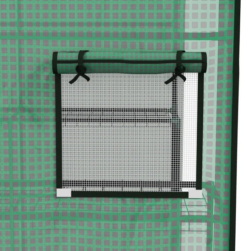 TRUUSK Kas met Roldeuren – Groot Springbed – 140 x 143 x 190 cm – Groen – Ideaal voor Tuinieren – Bescherming van Planten - Afbeelding 6