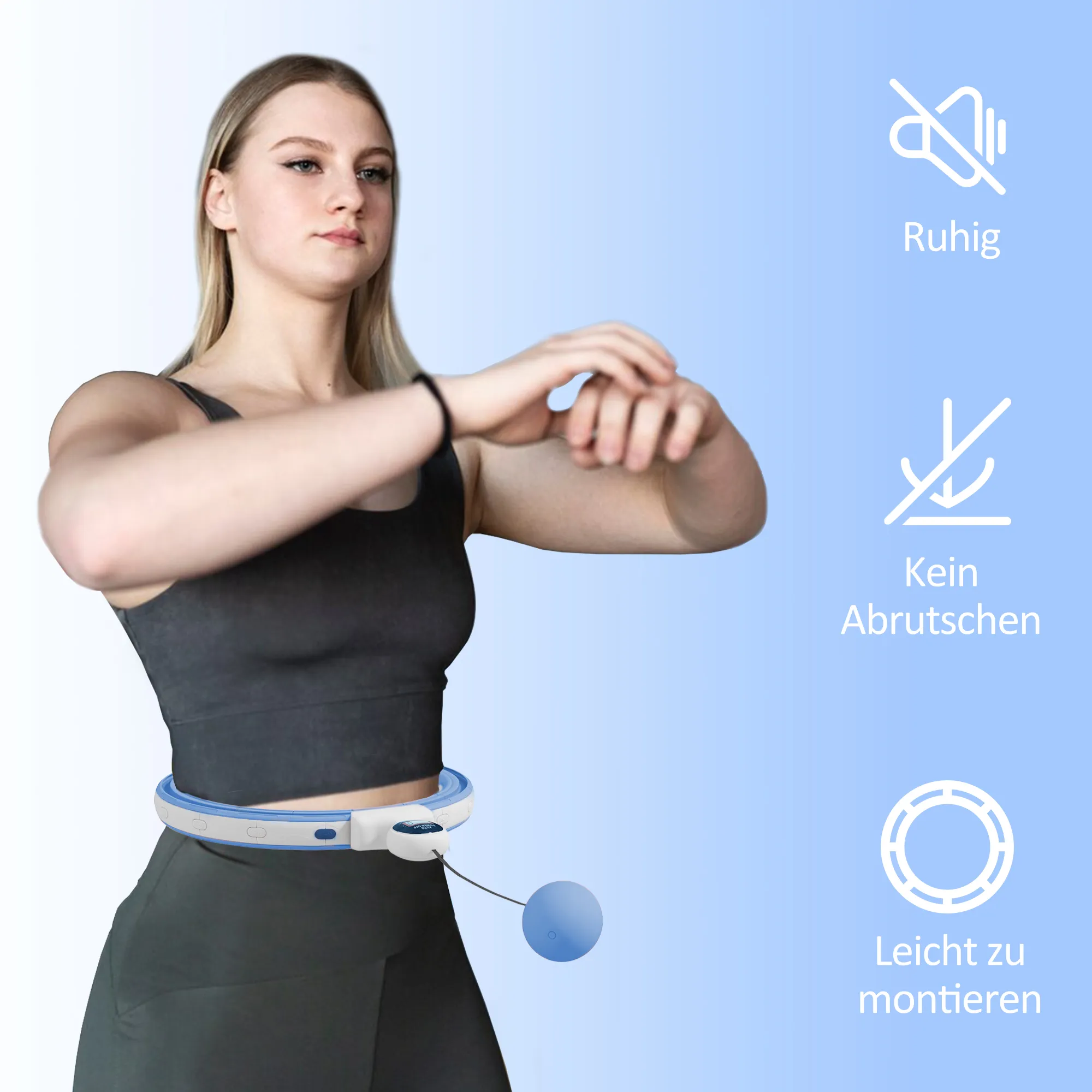 TRUUSK Slimme Hula Hoop Reifen Met Gewicht Bal Teller – Verstelbaar (76-113cm) – Fitness Apparatuur Voor Gewichtsverlies – Stil – - Afbeelding 8
