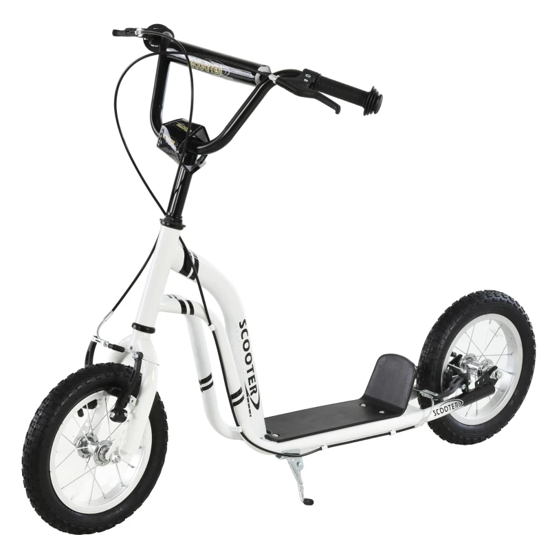TRUUSK Kinderstep Vanaf 5 Jaar – Stadsstep Kickboard – Luchtbanden 12 Inch – Aluminium – Wit – 120 x 58 x 85-95 cm - Afbeelding 2