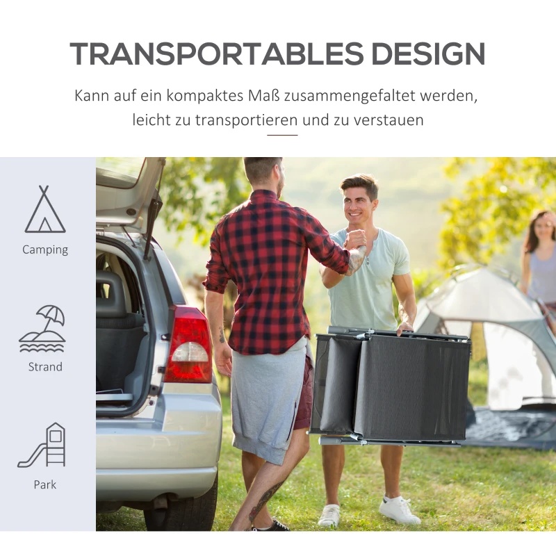 Ligstoel Strandligstoel Tuinligstoel Opvouwbaar Verstelbaar Met Kussen Tuin Metaal Stof Grijs 137 X 63,5 X 100,5 Cm - Afbeelding 7