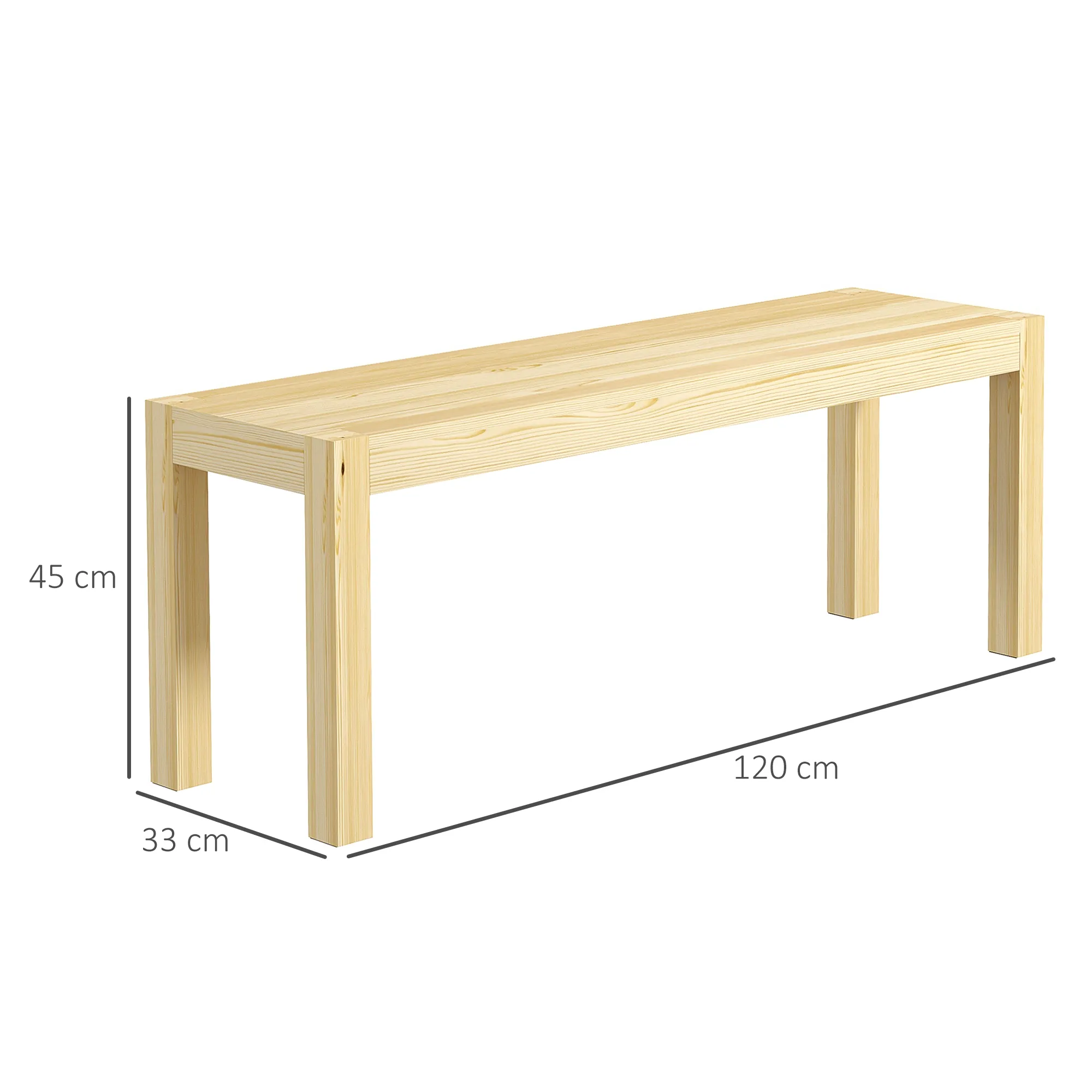 TRUUSK 2-zits Houten Zitbank in Landhuis-Stijl – Voor Woonkamer of Keuken – Grenenhout – Draagvermogen tot 240 kg – Natuur – - Afbeelding 4