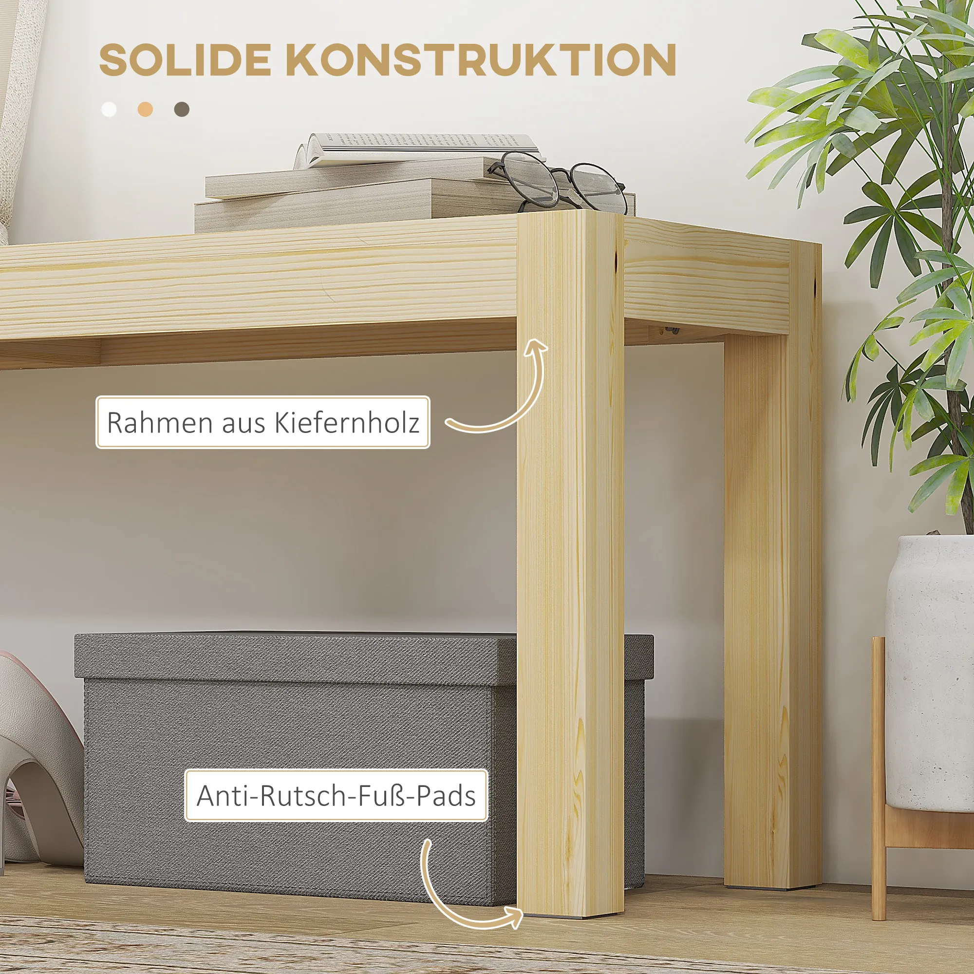 TRUUSK 2-zits Houten Zitbank in Landhuis-Stijl – Voor Woonkamer of Keuken – Grenenhout – Draagvermogen tot 240 kg – Natuur – - Afbeelding 6